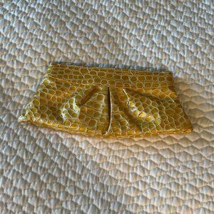 Lauren Merkin Women's Clutch - Yellow Alligator Pattern - Small (11" x 5")